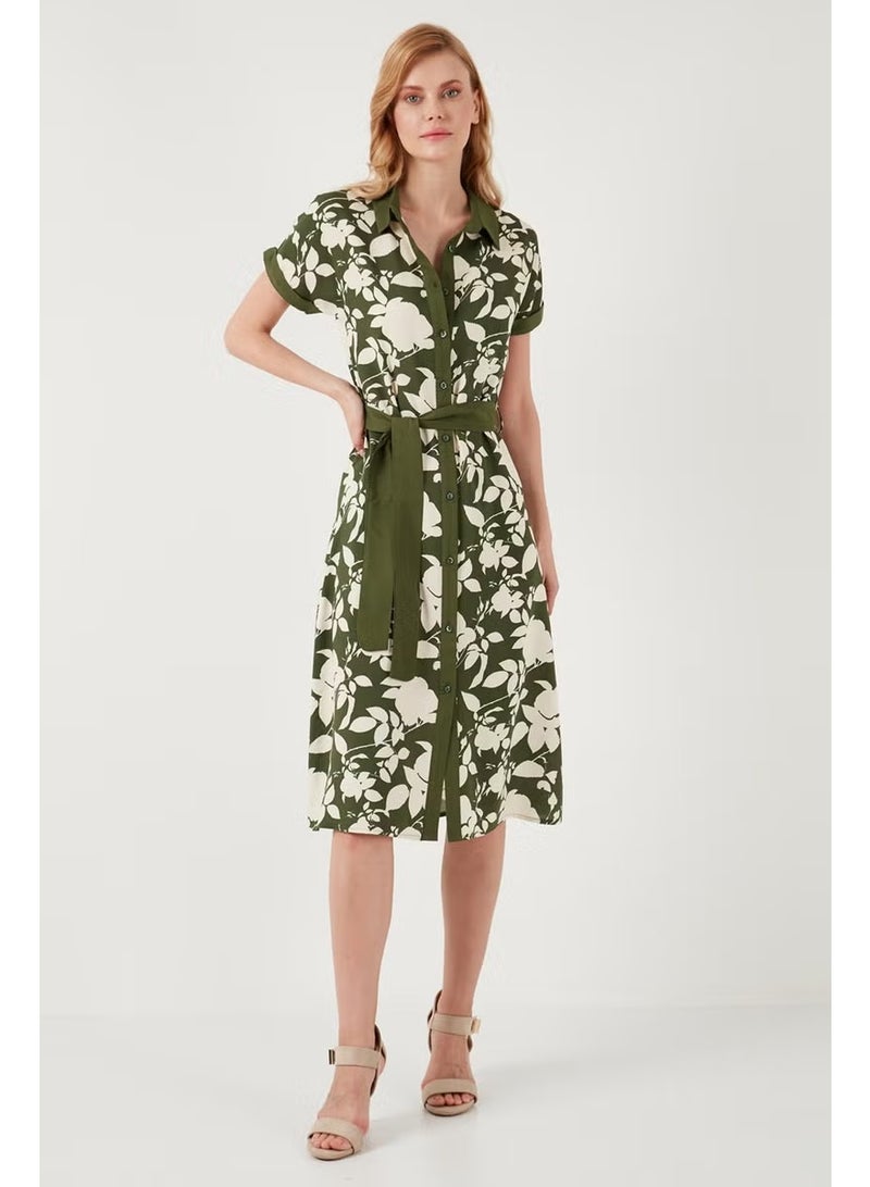 Lela Belted Regular Fit Midi Shirt Dress Women's Dress 66924552S4 - Image 5